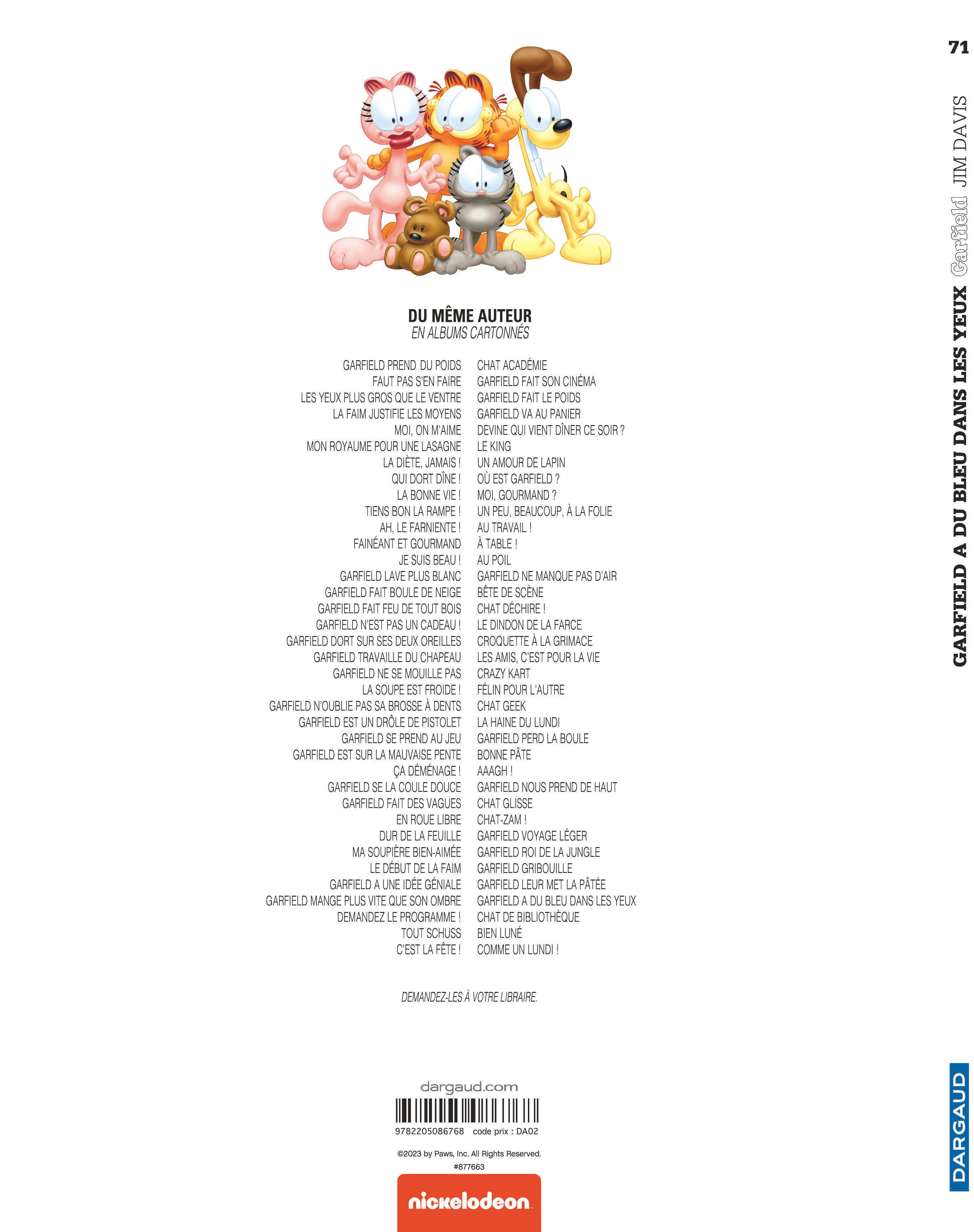 Garfield a du bleu dans les yeux ! - 4eme