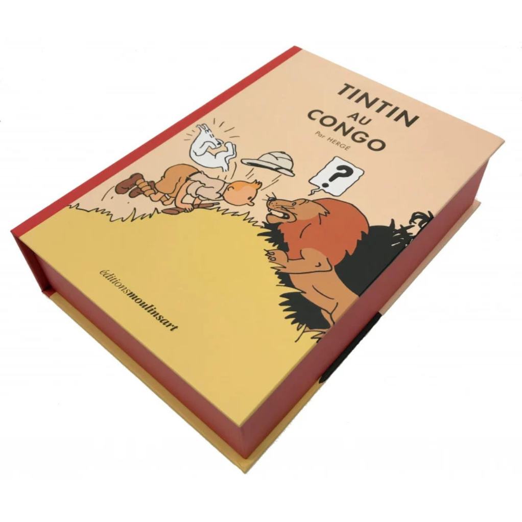Tintin au Congo version colorisée - Coffret lithographies - principal