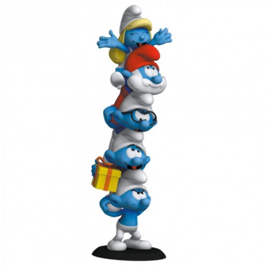 Figurine les Schtroumpfs - Colonne des Schtroumpfs polychrome - Collectoys - principal