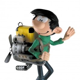 Figurine les inventions de Gaston - Le moteur sur patins à roulette