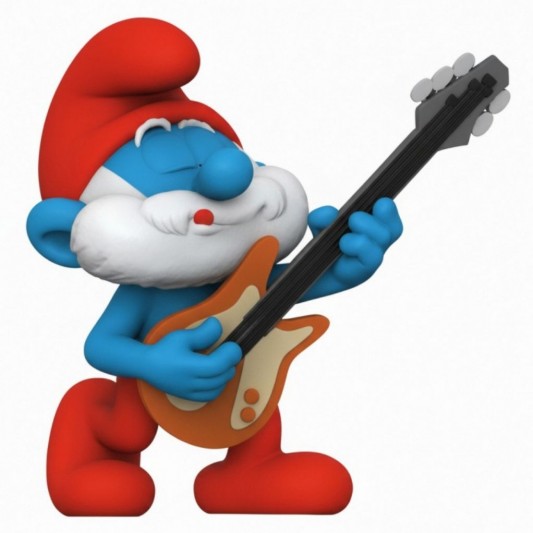 Figurine PVC - Grand Schtroumpf avec guitare - principal