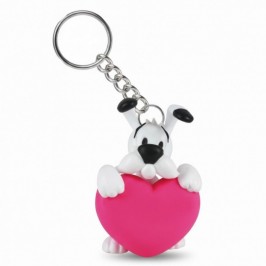 Porte-clés Idéfix coeur rose