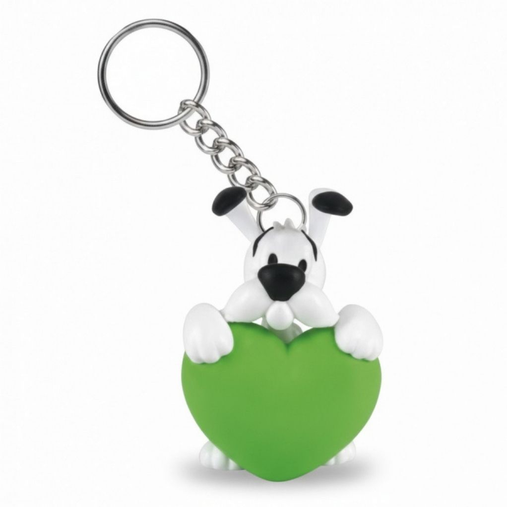 Porte-clés Idéfix coeur vert - principal