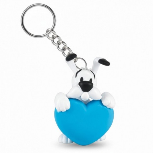 Porte-clés Idéfix coeur bleu - principal