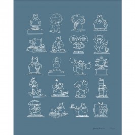 Sérigraphie Le chat de Geluck, Les 20 statues