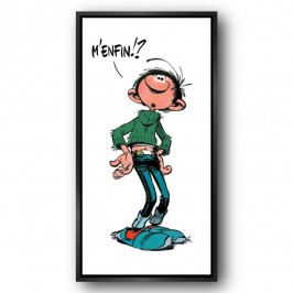 Tableau Gaston Lagaffe - M'enfin - Caisse américaine noire