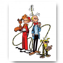 Tableau Spirou 4 - Spirou et ses amis 40 x 50 cm