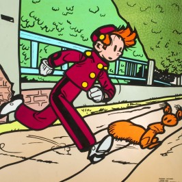 Vitrail Ateliers Loire - Spirou & Fantasio - Spirou qui court avec Spip