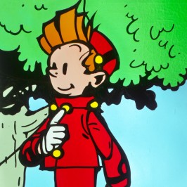 Vitrail Ateliers Loire - Spirou & Fantasio - Spirou marche avec Spip