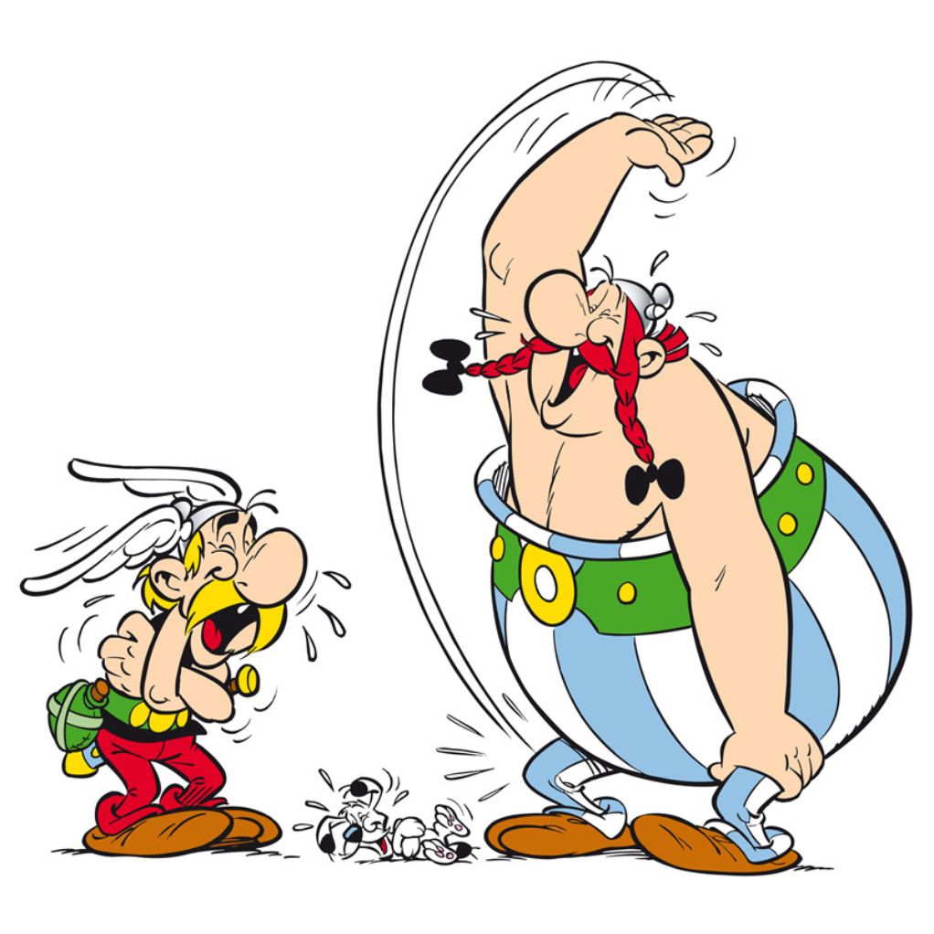 Digigraphie sur toile Astérix et Obélix - Mort de rire - 50 X 50 cm - Toile sur chassis - principal