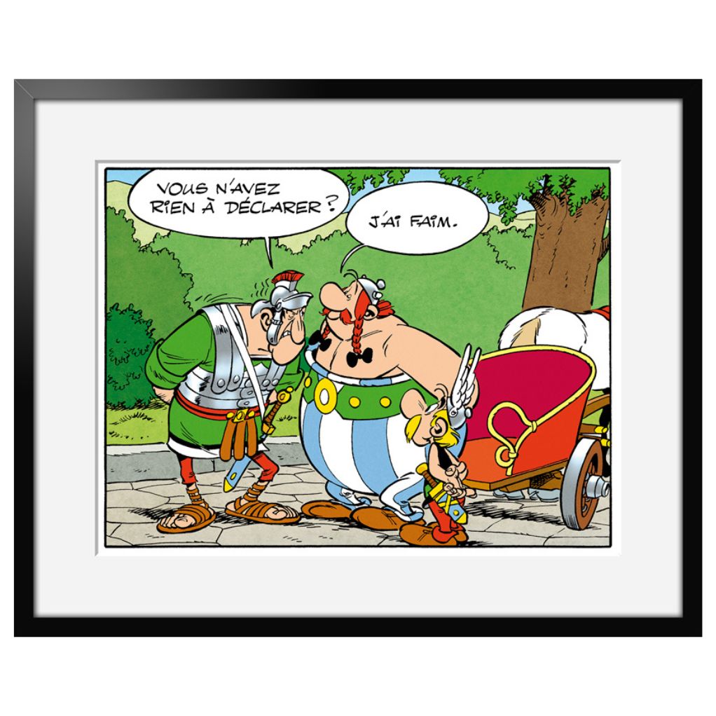 Digigraphie sur papier luxe Astérix & Obélix - J'ai faim - 50 x 40 cm - Cadre noir - principal