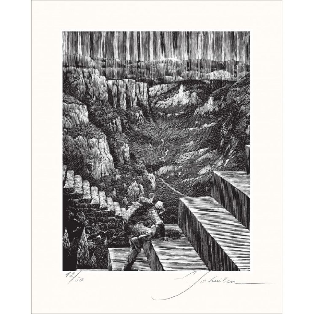 Sérigraphie Schuiten - Sur les chemins noirs - Je n'y arriverai jamais - principal