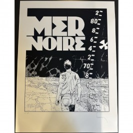 Sérigraphie Largo Winch - Mer Noire - Version N&B