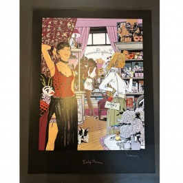 Sérigraphie Lady Paname Bords Noirs Brillants