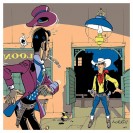 Plaque émaillée collector - Lucky Luke contre Pat Poker - version couleur - principal