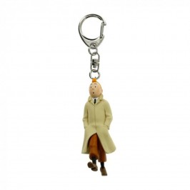 Porte-clés PVC Tintin trench marchant 5,5cm