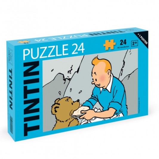 Puzzle Tintin - Tintin et l'ourson - 24 pièces + 1 poster - principal