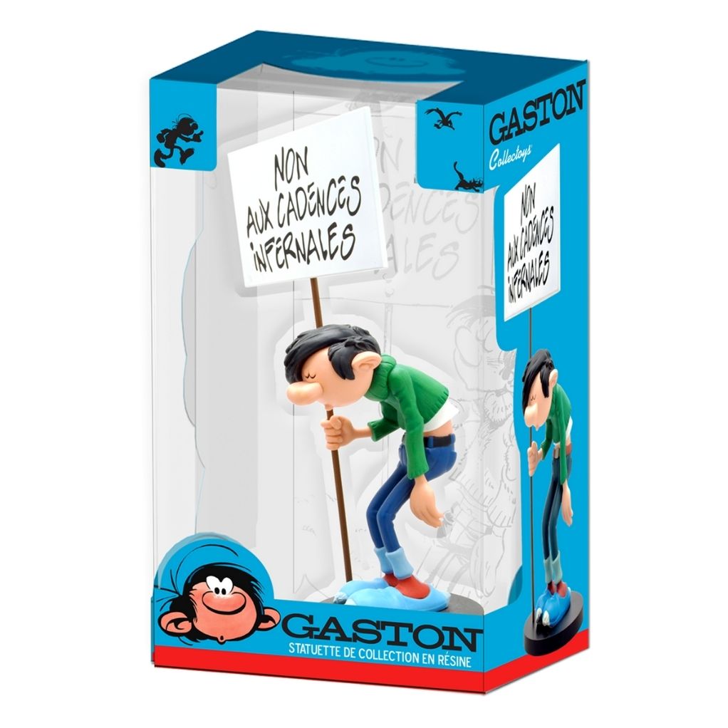 Mini-figurine PVC - Gaston Lagaffe avec pancarte - secondaire-1