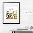 Digigraphie Astérix et Obélix - Obélix non ! - 40 X 50 cm - Cadre noir - secondaire-1