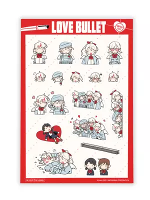Planche de stickers Love Bullet T2