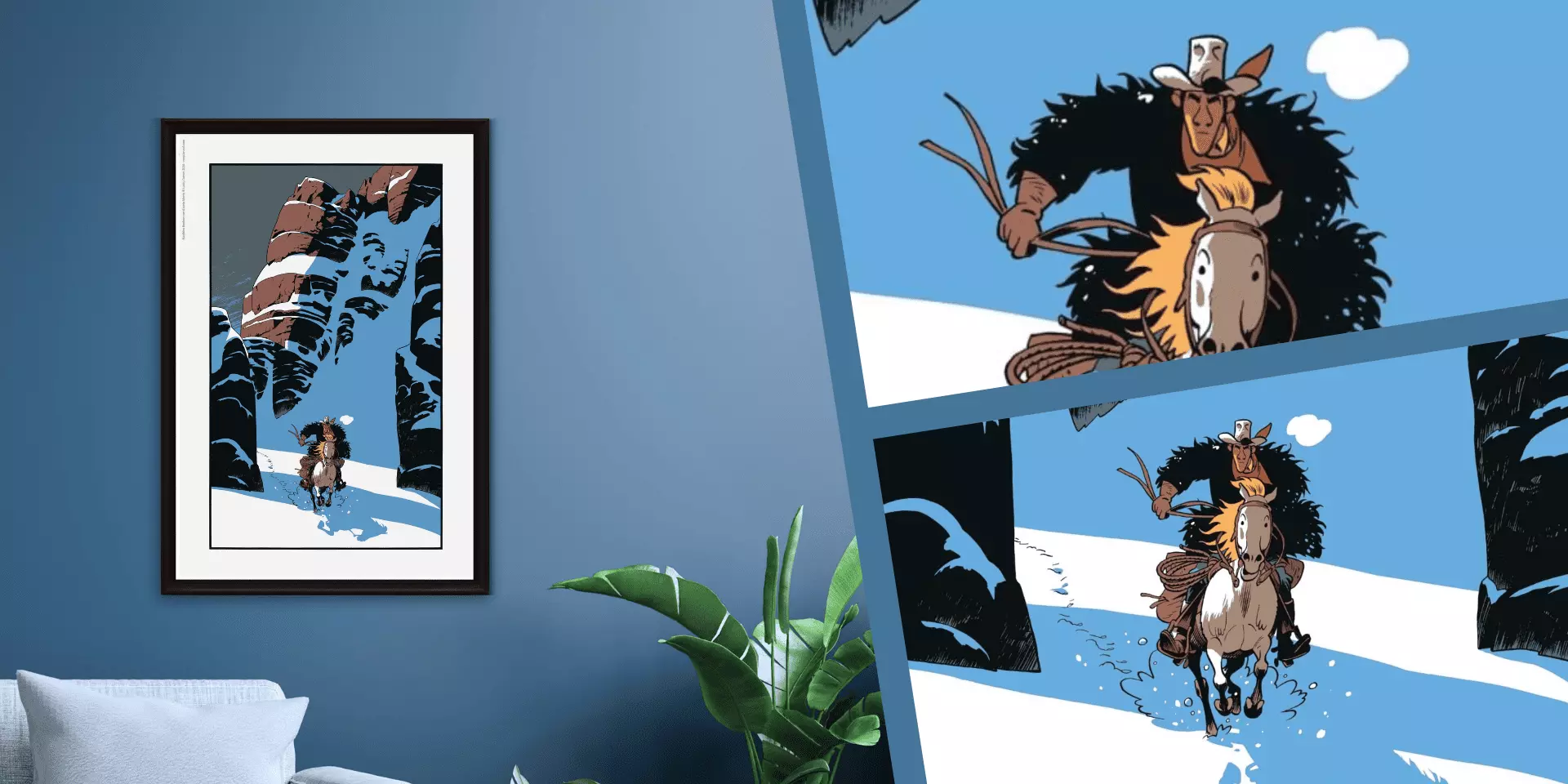 Sérigraphie Lucky Luke - La Longue Marche de Lucky Luke