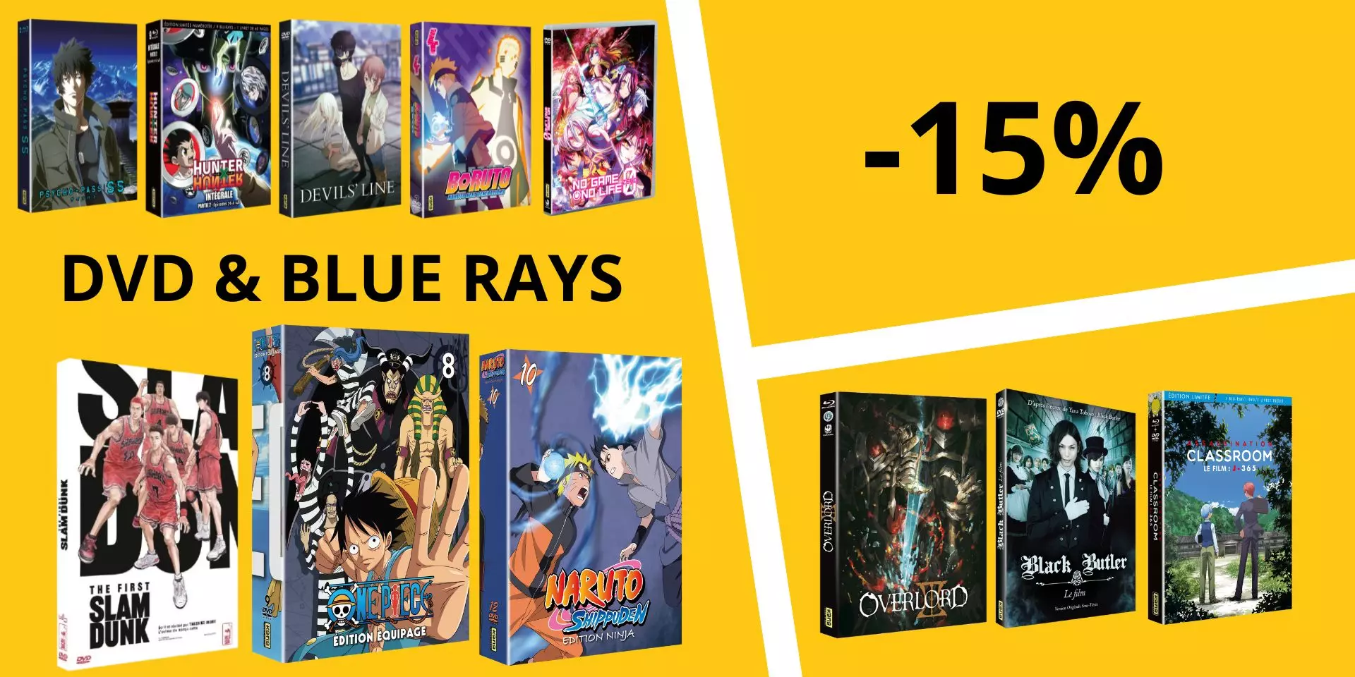 Sélection de DVD d'Anime japonais à -15%